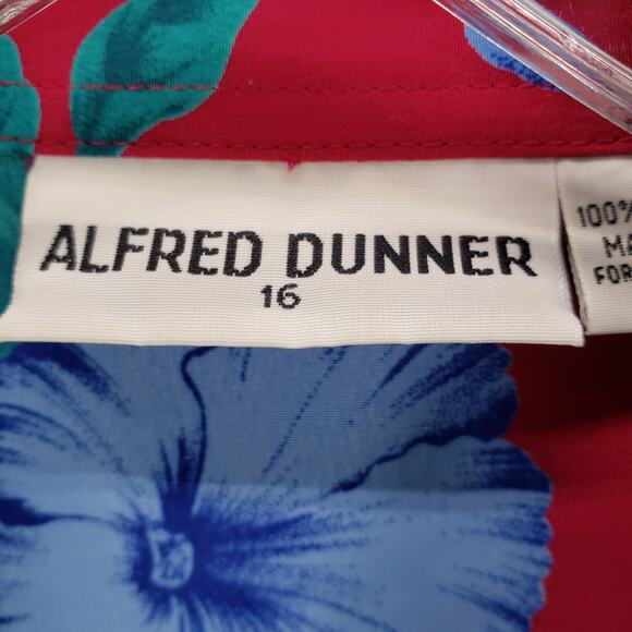 Alfred Dunner Multicolor Floral Butterfly Half Button Top Size 16 - Picture 9 of 13